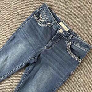 Y2K EST 1946 Cropped‎ Jeans Womens 6 Embellished Pockets Capri Denim